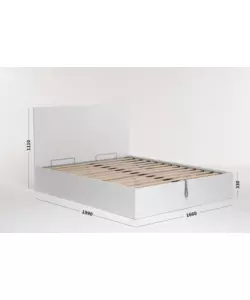 LETTO MATRIMONIALE CONTENITORE "HI BOX" BIANCO 160X190 CM